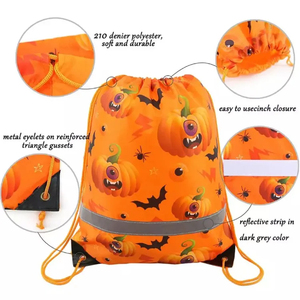 Mochila Negra con Cordón, Bolsa de Hombro Promocional de Poliéster - Product Image 6