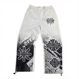 ชุดเซ็ตเสื้อฮู้ดดี้และ<span class=keywords><strong>กางเกง</strong></span>ขายาวผ้าเฟรนช์เทอร์รี่ลา<span class=keywords><strong>ยก</strong></span>ราฟิกแบบทำเก่าสำหรับผู้ชาย ผ้าฝ้าย 100% ทรงบ็อกซี่ ซิป ผ้าถักพิมพ์ลาย สำหรับฤดูหนาว - Product Image 1