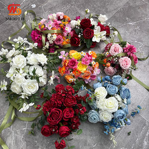 Bouquet nuziale rosa unico liscio per la sposa a cascata da sposa vero tocco Babybreath fiore di nozze - Product Image 2