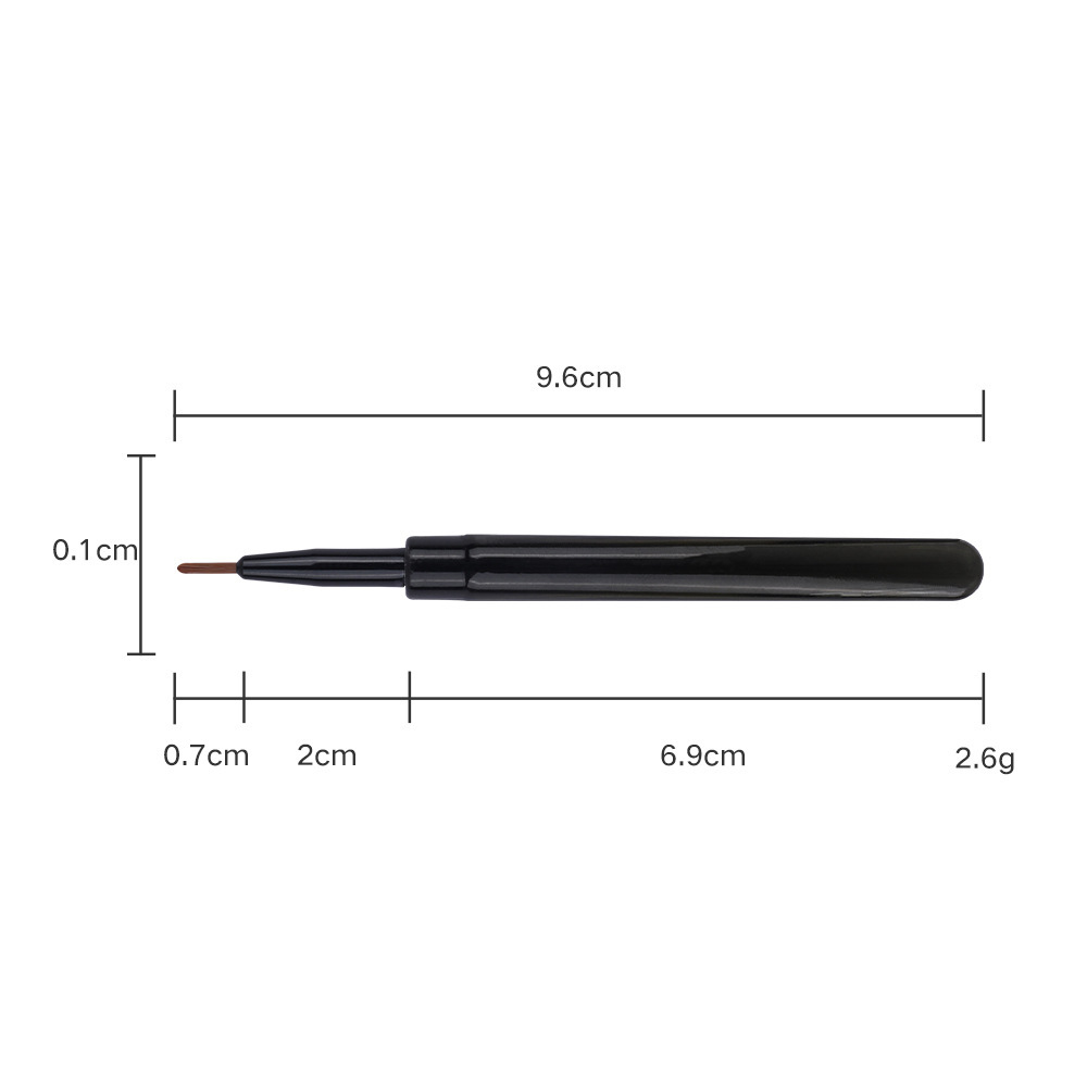 Single eyeshadow detail brush-mini black-transparent handle