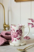 Tasse en céramique à imprimé Rose romantique tasse à motif floral pour la décoration intérieure vaisselle pour l'utilisation du thé et du café