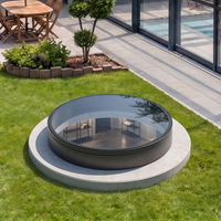 Claraboya Circular para Sótano, Ventana Redonda de Aluminio para Techo, Sistema de Claraboya para Patio Empotrado, Iluminación Natural Diurna