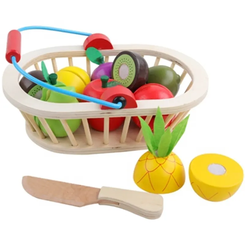 Brinquedos de cozinha Corte Frutas Legumes Educação Alimentos Brinquedos Educação Precoce De Madeira Novo Para Crianças Menina Para Crianças Pré-Escolar Presentes