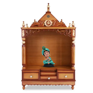 Hand-Painted Lord Krishna Idol (Natural Finish) Spiritual Decorative Showpiece for <b>Home</b> <b>Temple</b> Office Desk, Car Dashboard & Gift - Product Image 5