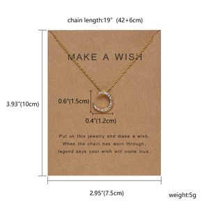 Strass in oro 18 carati ti amo fino alla luna e indietro collana di gioielli regalo per amante ragazza amica mezzaluna collana - Product Image 2