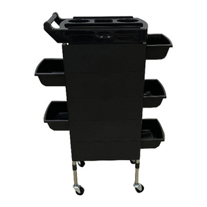 Chariot de <span class=keywords><strong>Salon</strong></span> à 5 Tiroirs Multi-Niveaux en Plastique, Roulant, avec Porte-Gobelets et Plateau Supérieur pour Coiffeur/SPA et Usage Esthétique - Product Image 3