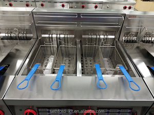Commercial Kitchen Vertical 30+30L Double Tanks Two Baskets <strong>Electric</strong> <strong>Potato</strong> <strong>Chip</strong> Deep Fat <strong>Fryer</strong> With Timer - Product Image 4