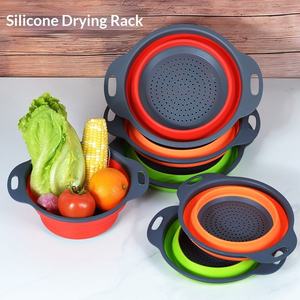 <span class=keywords><strong>Passoire</strong></span> pliable en <span class=keywords><strong>silicone</strong></span> de qualité alimentaire pour évier, idéale pour le camping, la cuisine et la préparation des aliments - Product Image 2