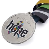 Médaille de charité personnalisée Hope Charity Medal Factory, conception de lettres colorées personnalisées, médaille en métal pour course de charité et événements de sensibilisation
