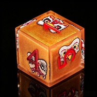 Offre Spéciale – Ensemble de dés en résine à bords tranchants pour D&D, dés polyédriques Danse du Lion Chinois pour accessoires de jeux de table TTRPG et CoC