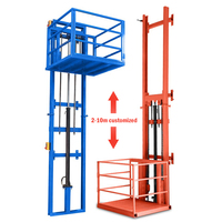 Plateforme de travail électrique à rail de guidage, capacité 500 kg - 1 tonne, petit élévateur de marchandises vertical hydraulique pour entrepôt, hauteur de levage 2-10 m
