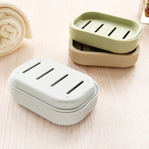 Japanese Style Soap Dish Rectangular PP Medium With Lid Drainable Soap Tray For Bathroom Use - Product Image 4