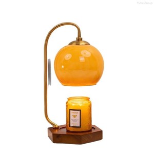 Lampe chauffe-bougie rétro à hauteur réglable avec minuterie et variateur d'intensité, base métallique, verre mosaïque, pour la décoration intérieure, simple, AC - Product Image 4