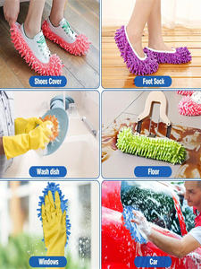 Wholesale Dust Cleaner Grazing Slippers House Bathroom Floor <b>Cleaning</b> Mop Slipper Lazy Shoes Cover <b>Duster</b> Cloth - Product Image 2