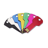 Flash Drive USB 2.0 Bentuk Kunci Logam dengan Logo Custom, Warna Perak Baru, Bersertifikasi CE/RoHS, Garansi 1 Tahun