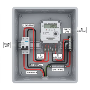 Boîtier <span class=keywords><strong>de</strong></span> compteur <span class=keywords><strong>monophasé</strong></span> 10-80A, tableau <span class=keywords><strong>de</strong></span> distribution, usage industriel intérieur, équipement électrique, boîte <span class=keywords><strong>de</strong></span> distribution d'énergie - Product Image 3