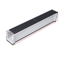 Caniveau de drainage en béton polymère haute résistance U150 avec grille en fonte pour voie publique extérieure classe de charge D400