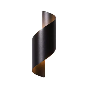 Black LED Wall Lamp Spiral Aluminum Alloy Sconce Warm White Up Down <b>Light</b> for Staircase Bedroom <b>Corridor</b> - Product Image 4