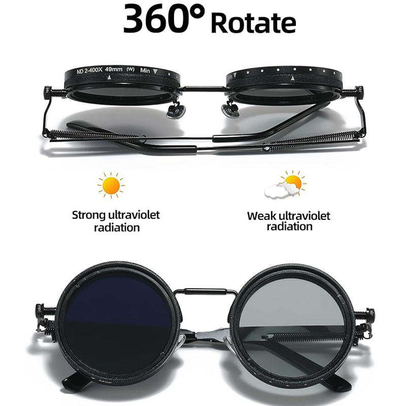 Round Polarized Sunglasses With Built-in - Image 2