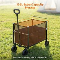 Chariot de transport pliable compact avec roues pivotantes flexibles, grand volume de rangement, multi-usages pour la maison, le camping et la vente ambulante