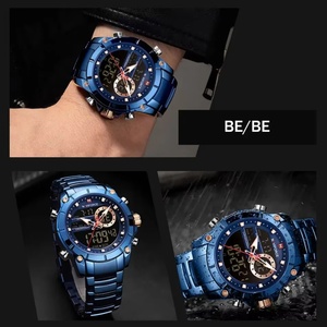 นาฬิกา NAVIFORCE แบรนด์ดังระดับท็อป นาฬิกาข้อมือผู้ชายหรูหรา กันน้ำ ระบบควอตซ์ ดิจิตอล LED นาฬิกาสปอร์ต สายสแตนเลส รุ่น 9163 - Product Image 2