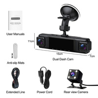 Caméra embarquée 4 canaux 360° avec Wi-Fi, double caméra avant/arrière 1080P, vision nocturne supérieure, mode stationnement panoramique, capteur G, carte mémoire