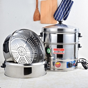 Restoran endüstriyel büyük 20 litre paslanmaz çelik katmanlı gıda elektrikli buharlayıcı Pot - Product Image 6