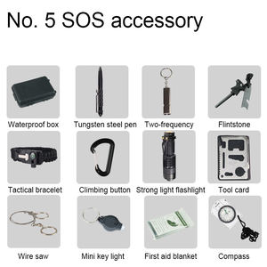 बाहरी गियर आपातकालीन किट 13 में 1 सो के पेशेवर जेब उत्तरजीविता गियर शिविर उपकरण प्राथमिक सहायता किट - Product Image 2