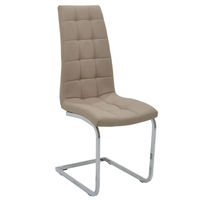 Chaises de salle à manger imperméables de style simple en forme de Z avec pieds en métal et revêtement en cuir pour la maison, le bureau, l'hôtel, la villa