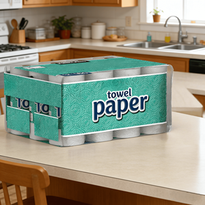 Serviette de cuisine gaufrée imprimée OEM de haute qualité et écologique, rouleau de papier de cuisine personnalisé - Product Image 1