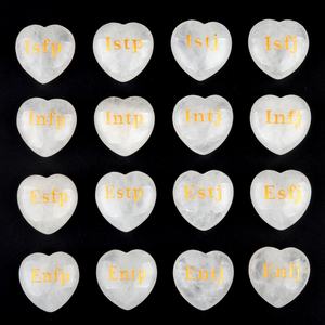 Cristal Coeur Gravé Bureau Blanc Jade Guérison Feng Shui <span class=keywords><strong>Pierre</strong></span> Décoration de La Maison Étudiant Club Gravé Mot <span class=keywords><strong>Pierre</strong></span> Coeurs - Product Image 3