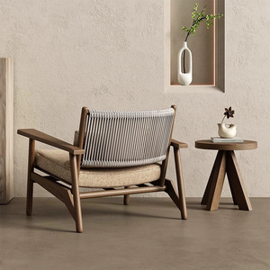 <span class=keywords><strong>Fauteuil</strong></span> de salon d'extérieur/intérieur en teck massif de qualité supérieure, style scandinave moderne, <span class=keywords><strong>fauteuil</strong></span> de jardin tressé, mobilier de patio résistant aux intempéries <span class=keywords><strong>pour</strong></span> hôtel en Australie - Product Image 4
