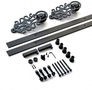 ชุดอุปกรณ์ฮาร์ดแวร์ประตูบานเลื่อนแบบโมเดิร์น WEKIS สำหรับประตูบาร์น  แข็งแรงทนทาน ผลิตจากเหล็กกล้าคาร์บอนและทองเหลือง รับน้ำหนักได้ 250 ปอนด์  พร้อมสกรูเก็บเสียง ติดตั้งง่าย - Product Image 3