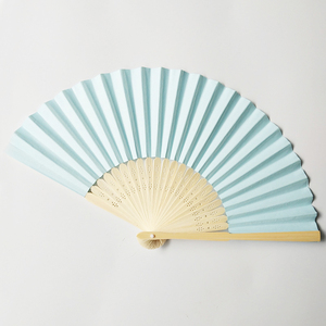 Abanicos Plegables de Papel Estilo <span class=keywords><strong>Japon</strong></span>és Verdes para Bodas de Verano, Abanico de Mano para Bodas - Product Image 3