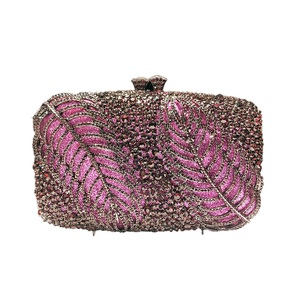 Women Temperament Crystal Evening <b>Bag</b> Bling Leaves Clutch Purse Vintage Elegant Handbag for Dinner Night Out - Product Image 3