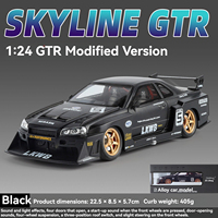 Voitures miniatures en métal 1:24, modèle Nissan GTR R34 Jada avec portes ouvrantes, collection décorative, voiture miniature en métal