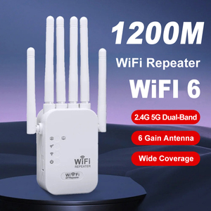 Enrutador de señal de largo alcance 1200Mbps 2,4G 802.11N amplificador repetidor <span class=keywords><strong>WiFi</strong></span> inalámbrico fuerte extensor de refuerzo <span class=keywords><strong>WIFI</strong></span> - Product Image 1