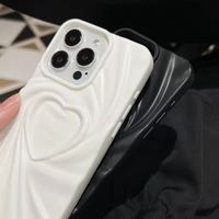 Mode Fold Rides 3D Amour Coeur Téléphone étui pour iphone 13 14 15 Pro Max 16 Plus 11 12 Pro Max Doux Mat Silicone Couverture Complète