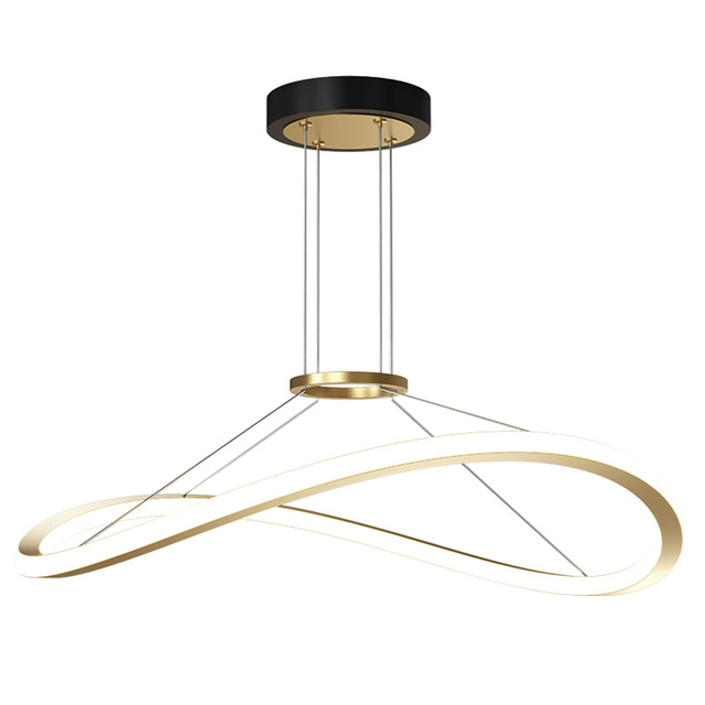 Modern Nordic Aluminium Led Line Round Chandeliers Ceiling Luxury House Lamp Kitchen Island Hanging Chandeliers Pendant Lights