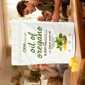 Capsules de Softgel d'huile de graines noires d'huile d'origan biologique de suppléments de fibres diététiques conçus sur mesure pour le soutien immunitaire - Product Image 2