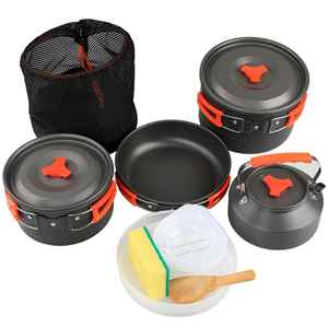 Ensemble de cuisine de camping professionnel pour l'extérieur DS-511 pour 4-5 personnes, en aluminium - Product Image 4