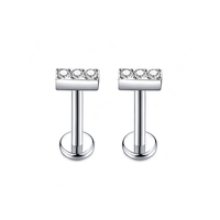 Ensemble de Piercings pour le Nez Thorrk G23 en Titane avec Pierres CZ 5A, Bijoux de Piercing Corporel à Filetage Interne pour Cartilage d'Oreille, Finition Polie Haute Brillance