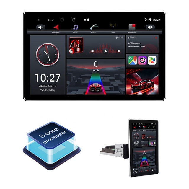 Jmance 12 Inch 1 Din 4+64GB 4G Car Radio Stereo Carplay Android Auto GPS Navigation Support Front and Real Dual Recording Camera