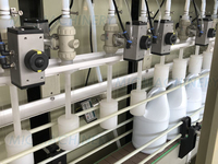 Machine de remplissage horizontale automatique multi-têtes pour liquides chimiques, anti-corrosion, pour eau de Javel