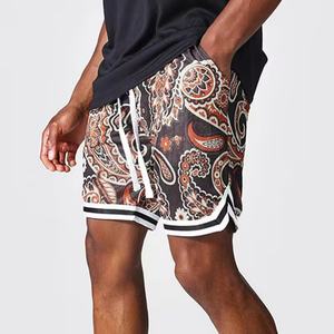 Shorts décontractés pour hommes en maille de basket-ball avec bandana à sublimation, motif cachemire, personnalisés OEM pour l'été - Product Image 1