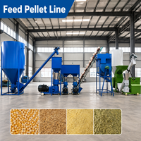 Ligne complète de production de granulés d'aliments pour volailles avec broyeur, mélangeur, convoyeur, refroidisseur et machine d'emballage