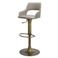 [En stock] Tabouret de bar en cuir minimaliste italien avec accoudoirs pivotants et réglables en hauteur, design moderne pour comptoir de bar