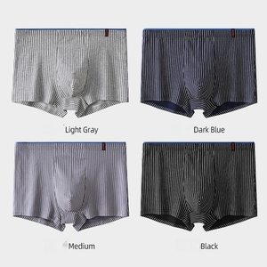 Calzoncillos Bóxer <span class=keywords><strong>de</strong></span> Algodón a Rayas para Hombre, Cintura Media, Transpirables, Cada Unidad en Empaque Individual, Suaves, Holgados y Cómodos - Product Image 6