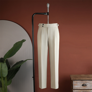 Pantalon de Costume Napolitain Taille Haute pour Homme 2026 avec Ajusteurs Latéraux, Coupe Droite, Idéal pour le Bureau, les Affaires, les Mariages, Style Old Money - Product Image 5