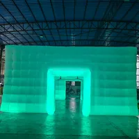 Tente Cube LED Gonflable Carrée Tente de Discothèque Gonflable Personnalisée Événements Extérieurs Cour Arrière Souffleur Lumière LED Tente Disco